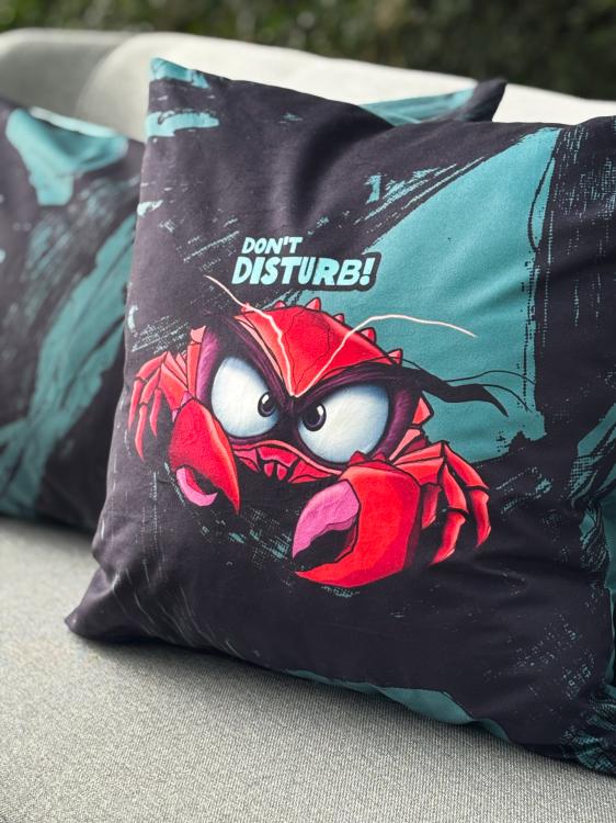 Kissen - Panel - Crab - pink - Samt - Salty Pillows - mint - petrol - Thorsten Berger